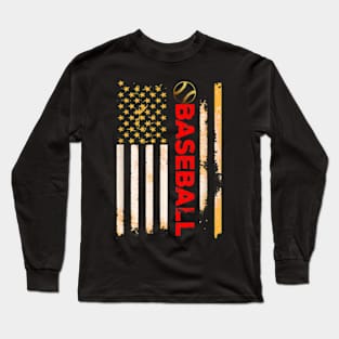 Lover American Flag Baseball Team Gift Long Sleeve T-Shirt